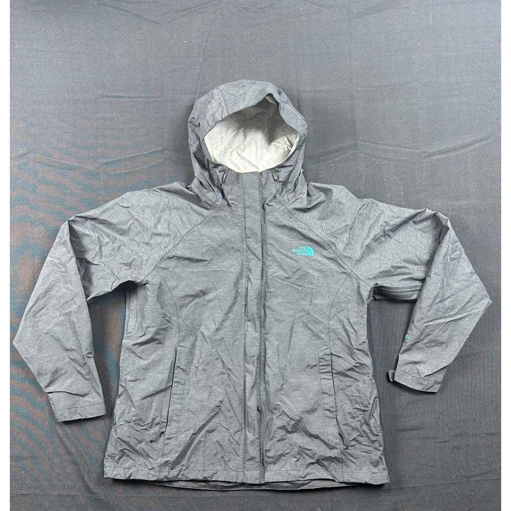 The North Face HyVent 2.5L Rain Jacket Womens XL Gray Heather Waterproof Shell - Picture 1 of 12